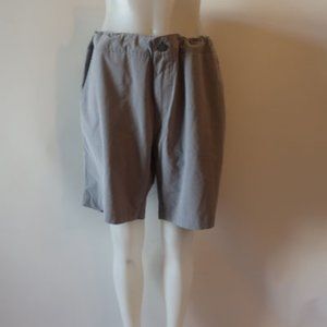Mens All Day Gray Flat Front Drawstring  Shorts 38 *
